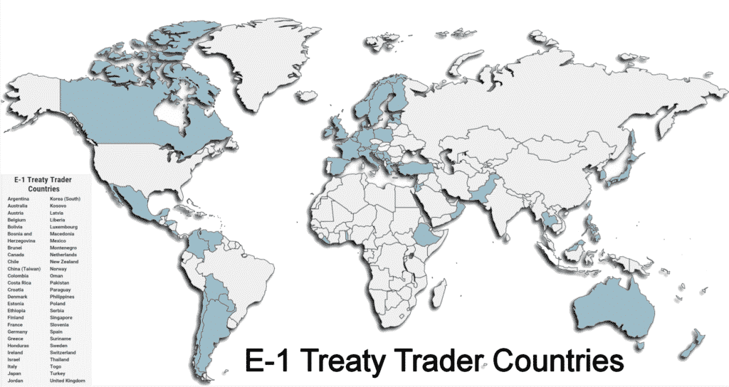 E1, E1visa, E1visarequirements, E1 visa download, E1 visa treaty trader countries, E1 map, E1 treaty trader, E1businessplan, E1nonimmigrant, funds at risk, substantial trade, marginal enterprise, bona fide enterprise, immigration visa business plans, USCIS, DHS, United States Citizenship and Immigration Services, Department of Homeland Security, E1 RFE responses, E1 Eligibility requirements, E1 Treaty Trader Countries